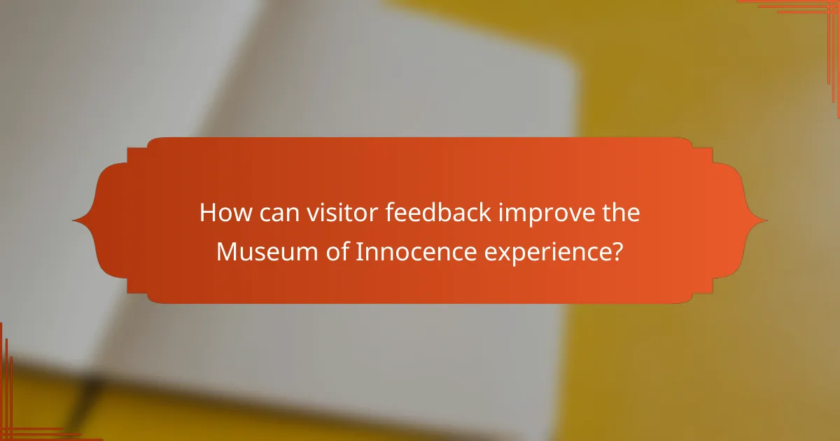 How can visitor feedback improve the Museum of Innocence experience?