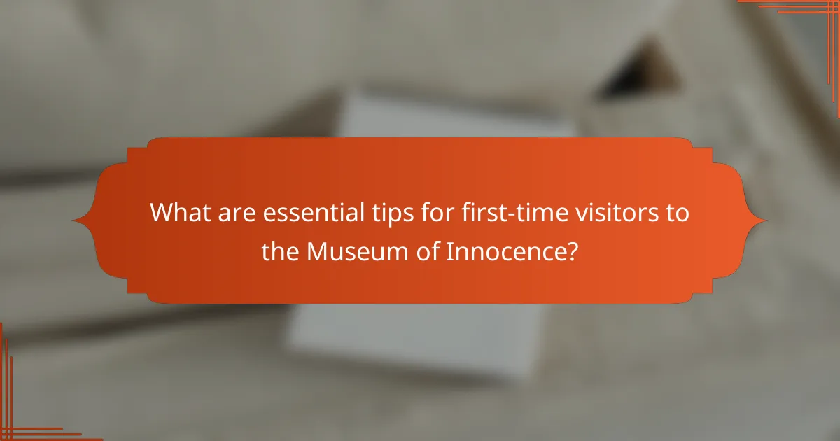 What are essential tips for first-time visitors to the Museum of Innocence?