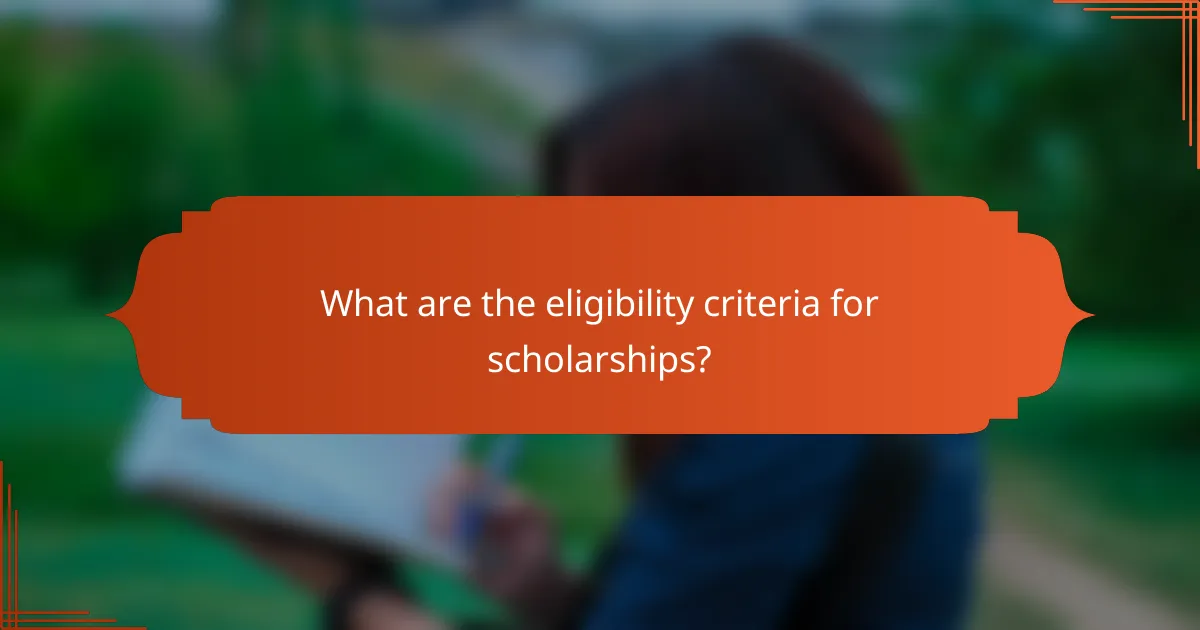 What are the eligibility criteria for scholarships?