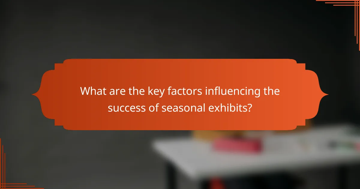 What are the key factors influencing the success of seasonal exhibits?
