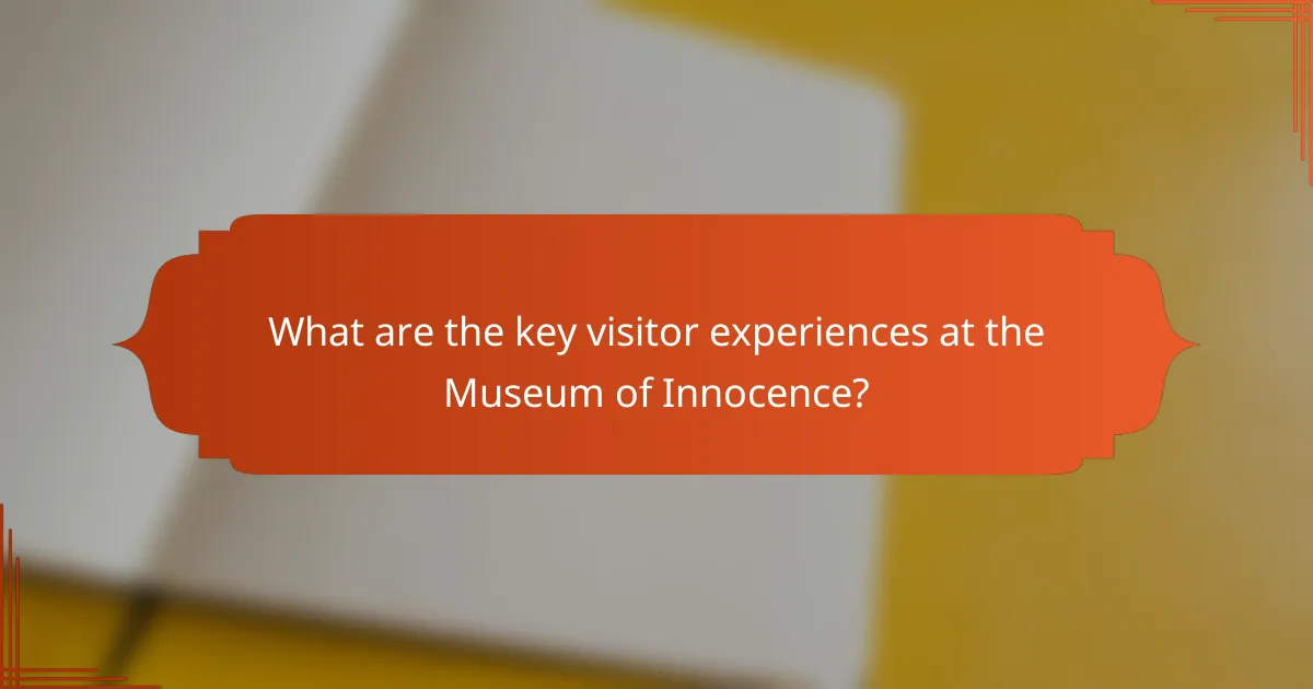 What are the key visitor experiences at the Museum of Innocence?